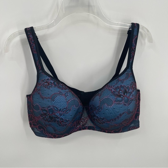 Cacique by lane Bryant red Black Blue Full Coverage bra lace size 42DDD - Picture 8 of 8